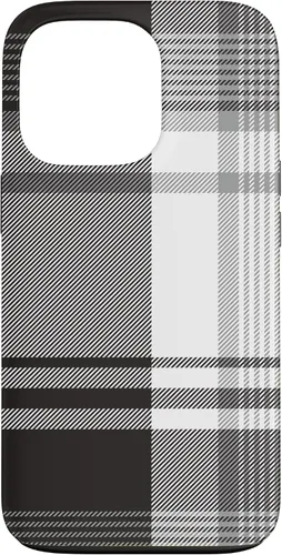 Vista 10 de Black White Grey Plaid Winter Fall Halloween Pattern Design Case for iPhone 17