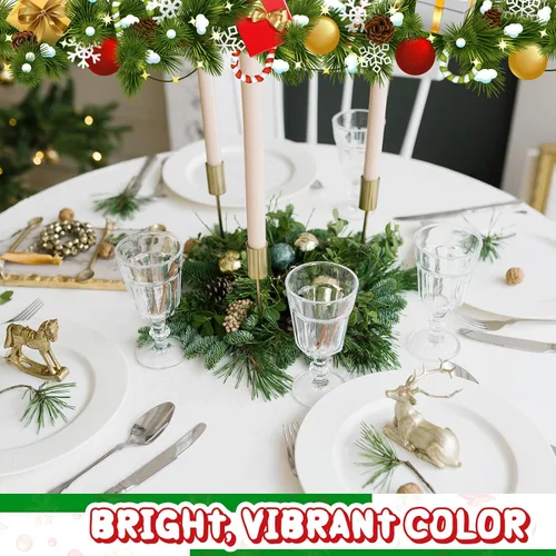 Vista 7 de Juexica 24 Piezas Manteles de Plástico Navideños de 84 Pulgadas Redondos Desechables Mantel de Plástico Impermeable Decorativo Cubierta de Mesa Rojo