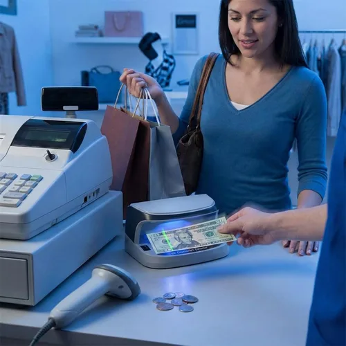 Vista 7 de Detector de billetes falsificados con luz LED UV, la máquina de verificación de facturas proporciona luz UV avanzada para identificar rápidamente
