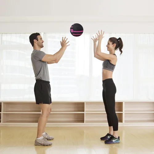 Vista 5 de JFIT Dual Texture Medicine Ball – Weighted Exercise Ball for Strength, Core & Functional Fitness Training