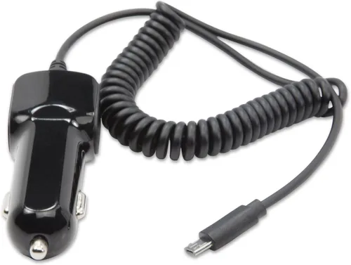Vista 5 de BoxWave Cargador de coche compatible con Garmin RV 890 - Cargador de coche Plus, con puerto USB adicional y cable integrado - Negro