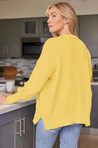 Vista 86 de Lillusory - Suéter extragrande con mangas de murciélago y cuello redondo para mujer, prenda moderna de otoño de tejido de punto sin botones
