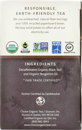 Vista 6 de Choice Organic, descafeinado Earl Grey, 16