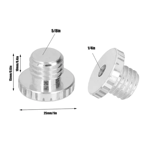 Vista 2 de Convertidor de rosca de trípode de 1/4 a 5/8, accesorios de soporte de adaptador de montaje de micrófono para trípode monopod cámara de cabeza