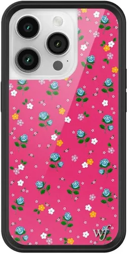 Vista 43 de Wildflower Carcasas – Compatible con iPhone 14 Pro Protector negro parachoques, certificado de prueba de caída de 6.5 pies, propiedad de mujeres