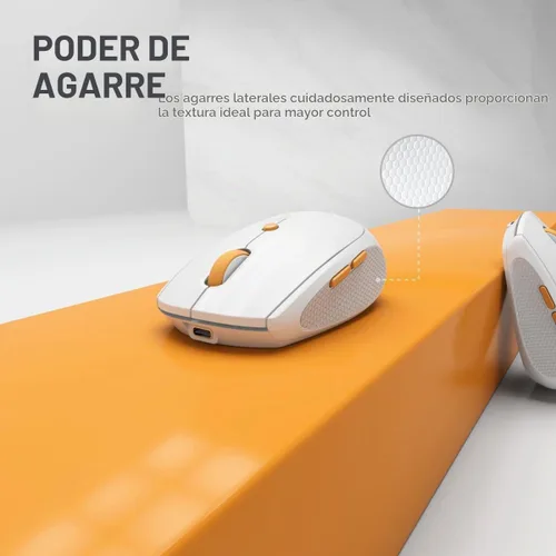 Vista 6 de Ratón inalámbrico silencioso para trabajo y estudio, Bluetooth de modo dual + receptor USB de 2.4G, recargable, cómodo para largas horas, compatible
