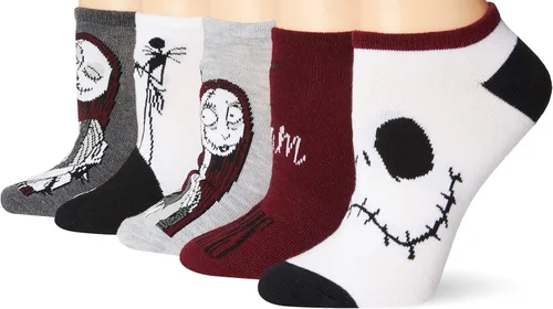 Vista 8 de Disney Women's Nightmare Before Christmas No Show Socks (5 Pack)