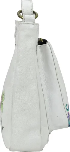 Vista 7 de Anna by Anuschka Hand Painted Womens Genuine Leather Medium Crossbody Handbag