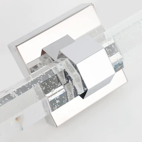Vista 3 de Aipsun Lámparas de baño, luces cromadas con cristal de burbujas, accesorios de iluminación modernos de 19.7 pulgadas, accesorios de iluminación