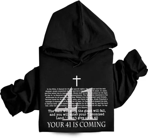 Vista 8 de Your 41 is Coming - Sudadera con capucha y versículo bíblico cristiano de Jesús