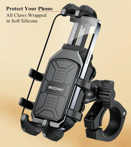 Vista 4 de BRCOVAN Soporte de teléfono UTV resistente con amortiguador de vibraciones Adjustable UTV Roll Cage Cellphone Clip for 5.4''-6.9'' Smartphones