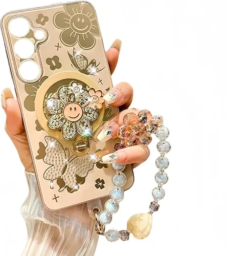 Vista 4 de Funda para Samsung Galaxy A16 5G para mujeres y niñas con correa colgante para teléfono [Compatible con Magsafe] [Protector de lente de cámara]