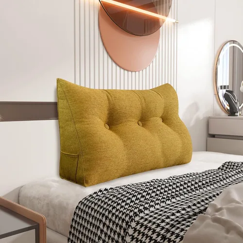 Vista 29 de Almohada pequeña de cuña para cabecero, almohada de lectura para sentarse en la cama, respaldo de adulto, almohada triangular de refuerzo para sofá