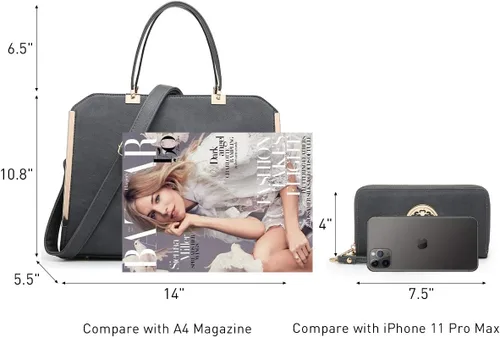 Vista 4 de Dasein Women Purses and Handbags Top Handle Satchel Bags Large Shoulder Work Bag Tote with Wallet