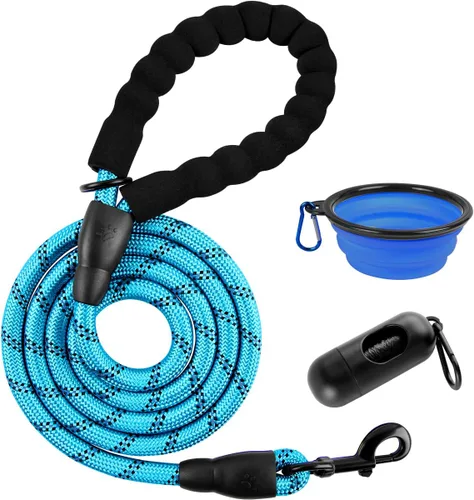 Vista 43 de BARKBAY - Correas para perros grandes, resistentes, de 4/5/6 pies, con cómoda asa acolchada y hilos altamente reflectantes para perros medianos