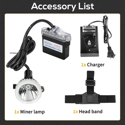 Vista 8 de Linterna frontal de minería LED superbrillante KL6M.H, lámpara de casco recargable de alto lúmen con paquete de batería, resistente a explosiones