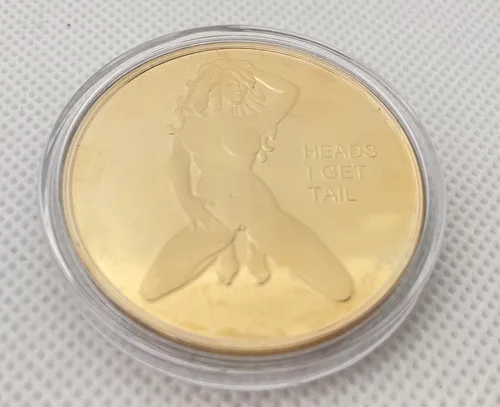 Vista 2 de NAKEAH Heads I Get Tail - Tails I Get Head Sexy Woman Coin!Adult Challenge Lucky Girl Monedas conmemorativas