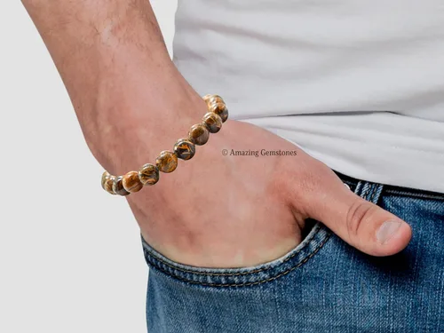 Vista 460 de Amazing Gemstone Crystal Bracelet for Women Men's Gifts - Protection Healing Crystal Bracelet - 8mm Gemstone Beaded Stretchable Bracelet Pulseras