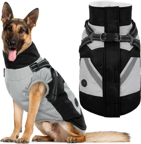Vista 26 de IECOii Abrigos para perros pequeños, arnés de invierno con cremallera, color verde, talla XS, cálido abrigo de invierno para perros pequeños