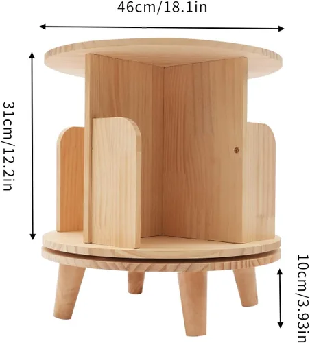 Vista 3 de Estantería giratoria de 1 nivel con 360 niveles para almacenamiento de pie para niños, organizador multifuncional, estantería giratoria, estantería