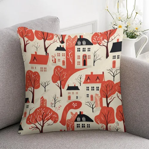 Vista 7 de Fundas de almohada cuadradas de satén rústico de dibujos animados con cremallera de 16 x 16 pulgadas, fundas de almohada para sofá, muebles