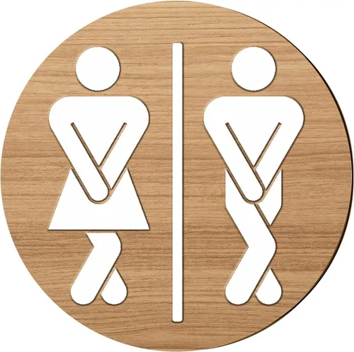 Vista 5 de Jetec Letreros de madera para baño de medio baño, divertido y lindo letrero unisex para decoración rústica de granja, oficina, negocios, baño y Negro