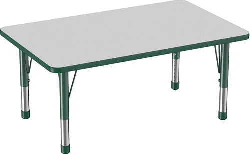 Vista 89 de FDP - Mesa rectangular para actividades escolares y aulas (24 x 36 pulgadas), patas gruesas para niños pequeños, altura ajustable de 15 a 24