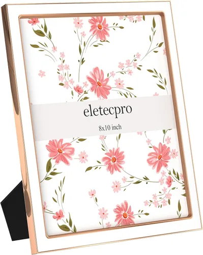 Vista 16 de eletecpro 4x6 Enamel Picture Frame with Real Glass Cover, Pink, 1-Pack Rosa con oro