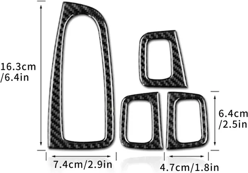 Vista 2 de Fibra de carbono, para accesorios de Mercedes Benz, calcomanía para interruptor de ventana de puerta interior de automóvil para Mercedes Benz W205