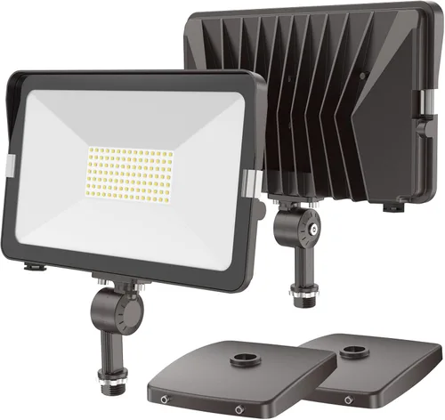 Vista 8 de HYPERLITE Paquete de 2 luces de inundación LED de 30 W para exteriores con soporte de nudillos, montaje en pared de 5000 K 3,300 Lm IP65, luces