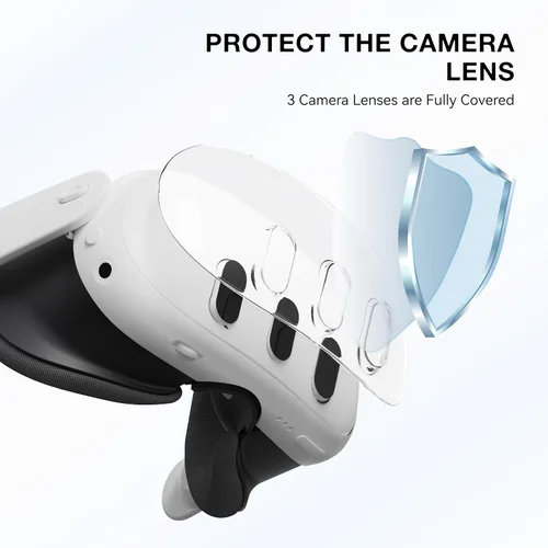 Vista 3 de APEXINNO VR Shell Cover Skin for Meta Quest 3 Headset Accessories, Transparent Shell Headset Protector for Oculus Quest 3 VR Headsets, PC