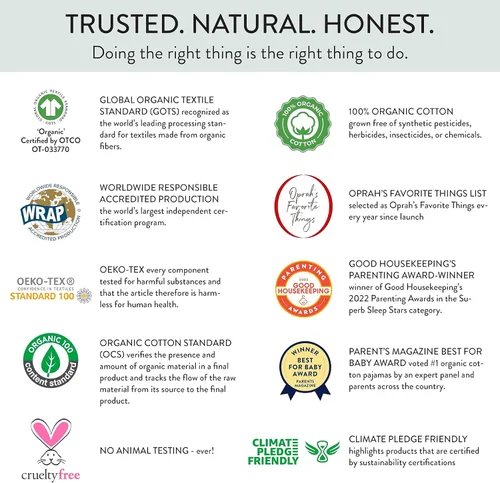Vista 8 de HonestBaby - Pijamas navideñas a juego para la familia, de algodón 100% orgánico, para hombres, mujeres, niños, bebés, niñas, mascotas