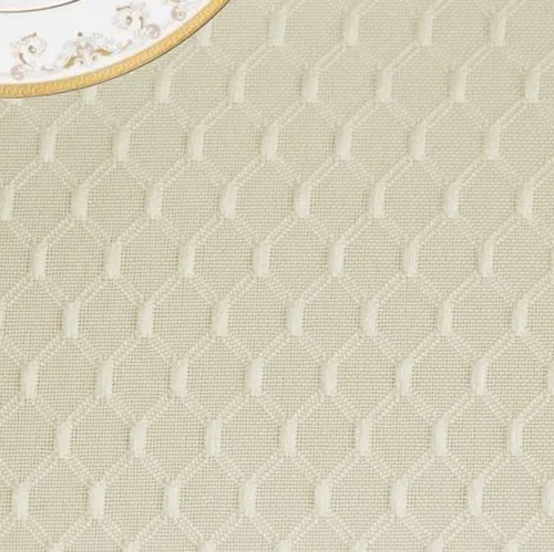 Vista 4 de Tektrum Mantel de jacquard redondo de 70 pulgadas, resistente al agua, resistente a las manchas, a prueba de derrames, ideal para cenas, banquetes