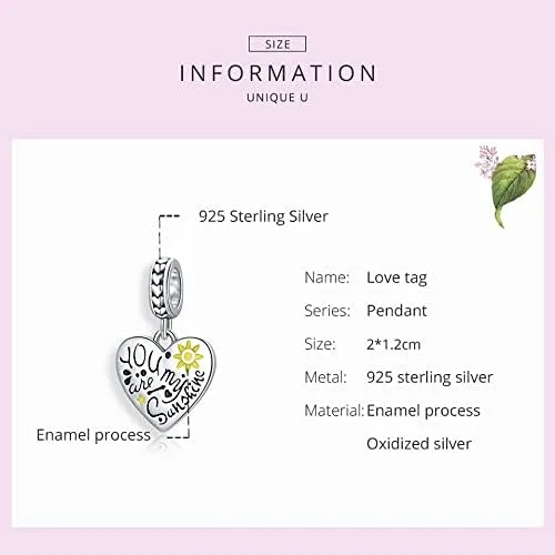 Vista 7 de MOWIMO Dijes colgantes de corazón de astroanut Infinity Rainbow Love para dijes de plata de ley 925 Lucky Evil Eye Snkae para mujer dije de feliz