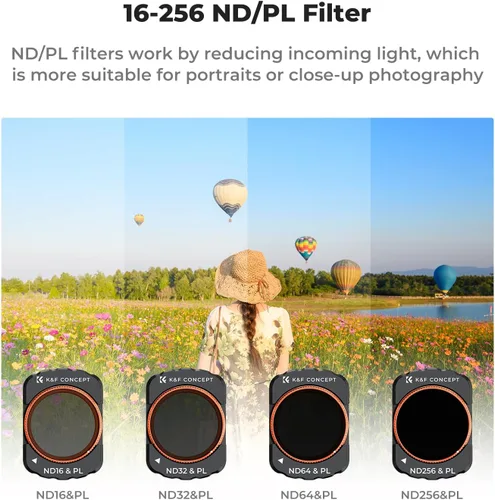 Vista 4 de K&F Concept Juego de Filtros UV/CPL/ND Compatible con DJI Osmo Pocket 3, Juego de 6 Filtros Magnéticos UV+CPL+ND16/PL+ND32/PL+ND64/PL+ND256/PL