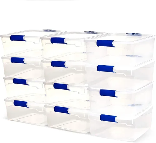 Vista 10 de HOMZ Caja de almacenamiento transparente de 15.5 cuartos de galón (paquete de 4)