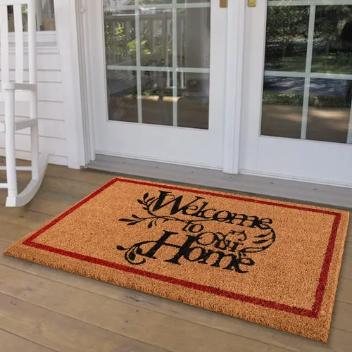 Vista 43 de LuxUrux Alfombra de Fibra de Coco de Bienvenida - Respaldo Extra Resistente, 17'' x 30'' Alfombra Natural para Puerta - Fácil de Limpiar, Hermoso