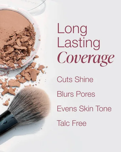 Vista 4 de Mineral Fusion Base de maquillaje en polvo prensado, polvo facial con acabado mate para piel clara con subtonos rosa/rojo, maquillaje natural