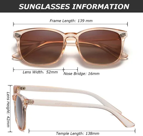 Vista 5 de DUSHINE Gafas de sol polarizadas para mujer, estilo clásico retro, 100% protección UV