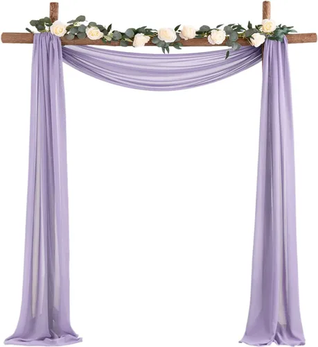 Vista 21 de Socomi Tela para Arco de Boda 1 Panel 29" x 19 Pies Gasa Chifón Transparente Azul Bebé Cortinas 6 Yardas para Ceremonia de Boda Decoración de Fiesta