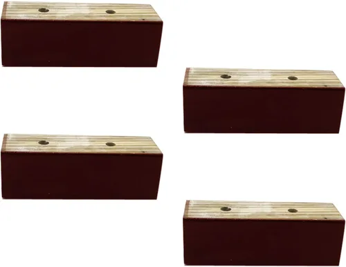 Vista 7 de Patas rectangulares elevadas de 2.0 in, bloque de madera maciza, patas de sofá, patas de muebles, patas de mesa de café, patas de cama, patas