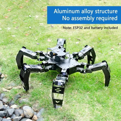 Vista 16 de Kit de robot Hexapod para ESP32, robot araña STEM para caminar, soporta programación Arduino C, App RC, transmisión de video, kit de marco