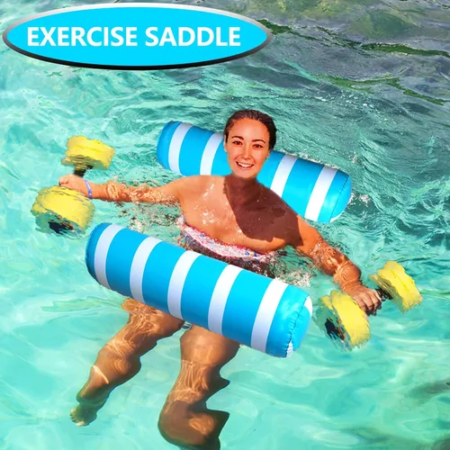 Vista 4 de Flotadores inflables para piscina, hamaca de agua de tamaño adulto, balsas de piscina, sillas flotantes, flotadores de piscina multiusos 4 en 1