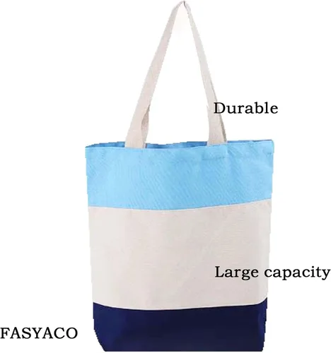 Vista 2 de Bolsa de lona resistente reutilizable para uso diario con hermoso