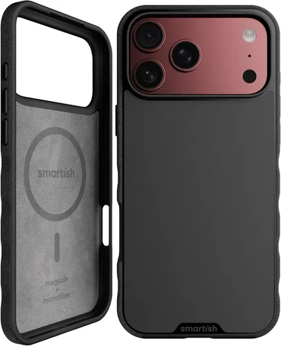 Vista 56 de Smartish iPhone 11 Pro Max Slim MagSafe, Gripmunk, agarre magnético delgado Asunto de corbata negra (MagSafe)