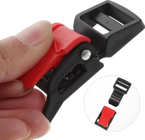 Vista 4 de Kit de 10 hebillas de liberación rápida para casco, adaptador de correa de barbilla de acero inoxidable con trinquete, casco de motocicleta, casco
