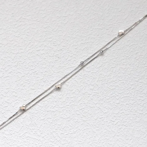 Vista 3 de Rnivida Tobillera de plata de ley 925 para mujer, pulsera de tobillo ajustable con cadena de pie multicapa para mujer