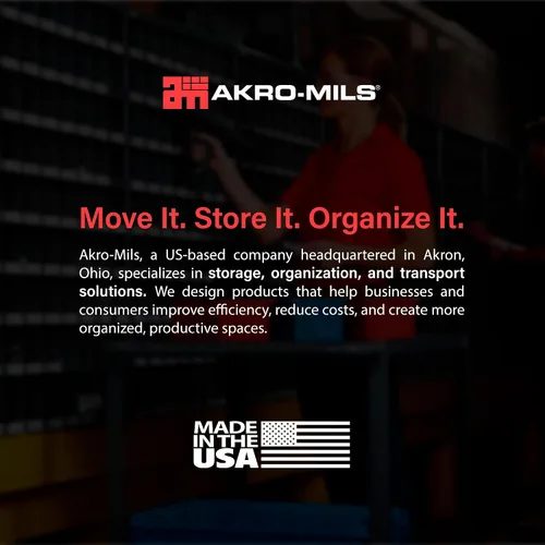 Vista 5 de Akro-Mils 30280 AkroBins contenedores de almacenamiento de plástico de gran tamaño, contenedores apilables que ahorran espacio para garaje, aula