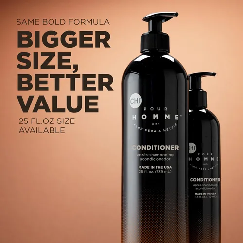 Vista 7 de CHI Pour Homme Acondicionador hidratante diario para hombres, desenredante de cabello sin sulfato con aloe vera, ortiga y redensyl para cabello