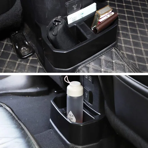 Vista 6 de JeCar Portavasos trasero montado en la consola del suelo, organizador de almacenamiento en el asiento trasero, accesorios interiores compatibles